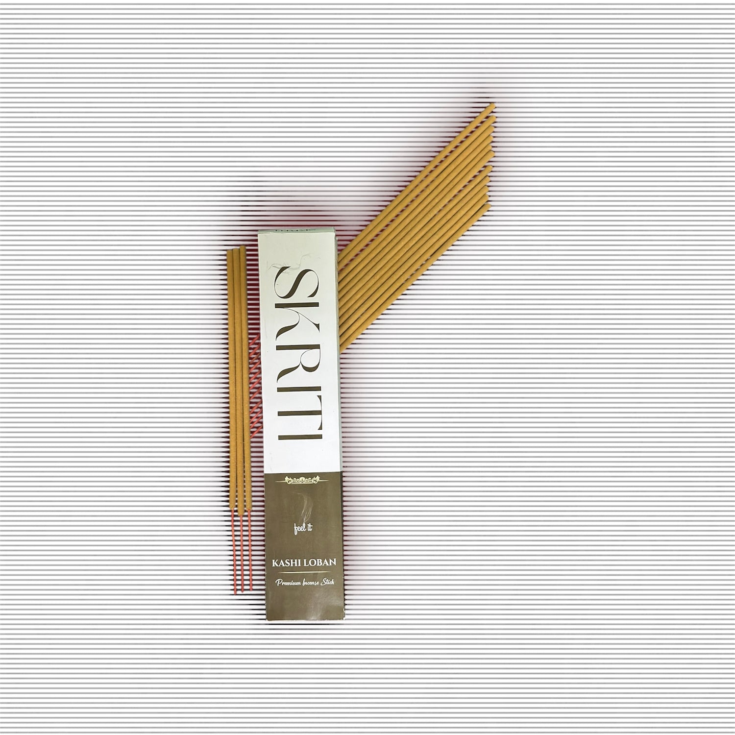 skriti Agarbatti – traditional Indian incense stick gently releasing aromatic smoke, symbolizing peace and spirituality
