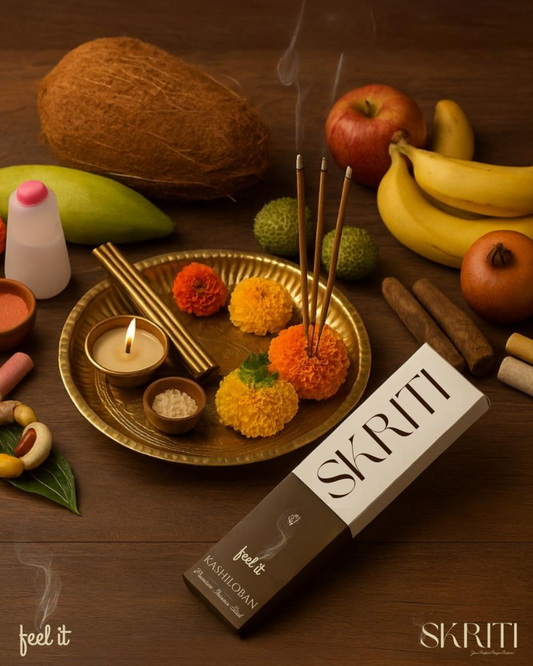 Skriti Agarbathi Kashiloban Flavor – premium lobhan agarbatti, best Indian incense sticks, agarbatti, agarbathi, dhoop sticks for meditation, prayer, and spiritual use